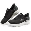Skechers Go Series Comfortable Versatile Durable Breathable Lightweight Low-Top Running Shoes Women Sneakers Black White 129449-BKW