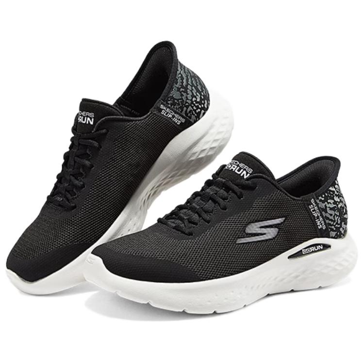 Skechers Go Series Comfortable Versatile Durable Breathable Lightweight Low-Top Running Shoes Women Sneakers Black White 129449-BKW