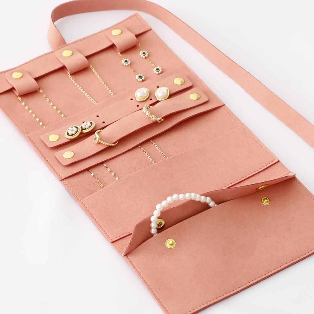 Jewelry Roll Bag High-Quality Foldable Jewelry Storage Organizer Travel Jewelry Storage Superficial Fiber For Travel Home