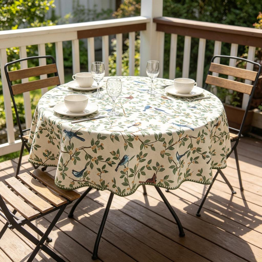 Tovaglia rotonda decorativa morbida in cotone, di piccole dimensioni, per sala da pranzo interna, cucina, soggiorno