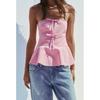Summer New Product Women's Clothes French Strapless Design Straight Collar Sweet Bowknot Decoration Tube Top Tops 4661053