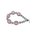 Light Luxury Ice Pink Oval Bead Four-piece Necklace Earrings Ring Bracelet Diamond Dinner Dress Temperament Jewelry Set
