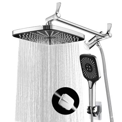 Concealed Shower Set: 12" Square Top Spray with 3-Function Handheld Shower Head (Jet & Water Functions)