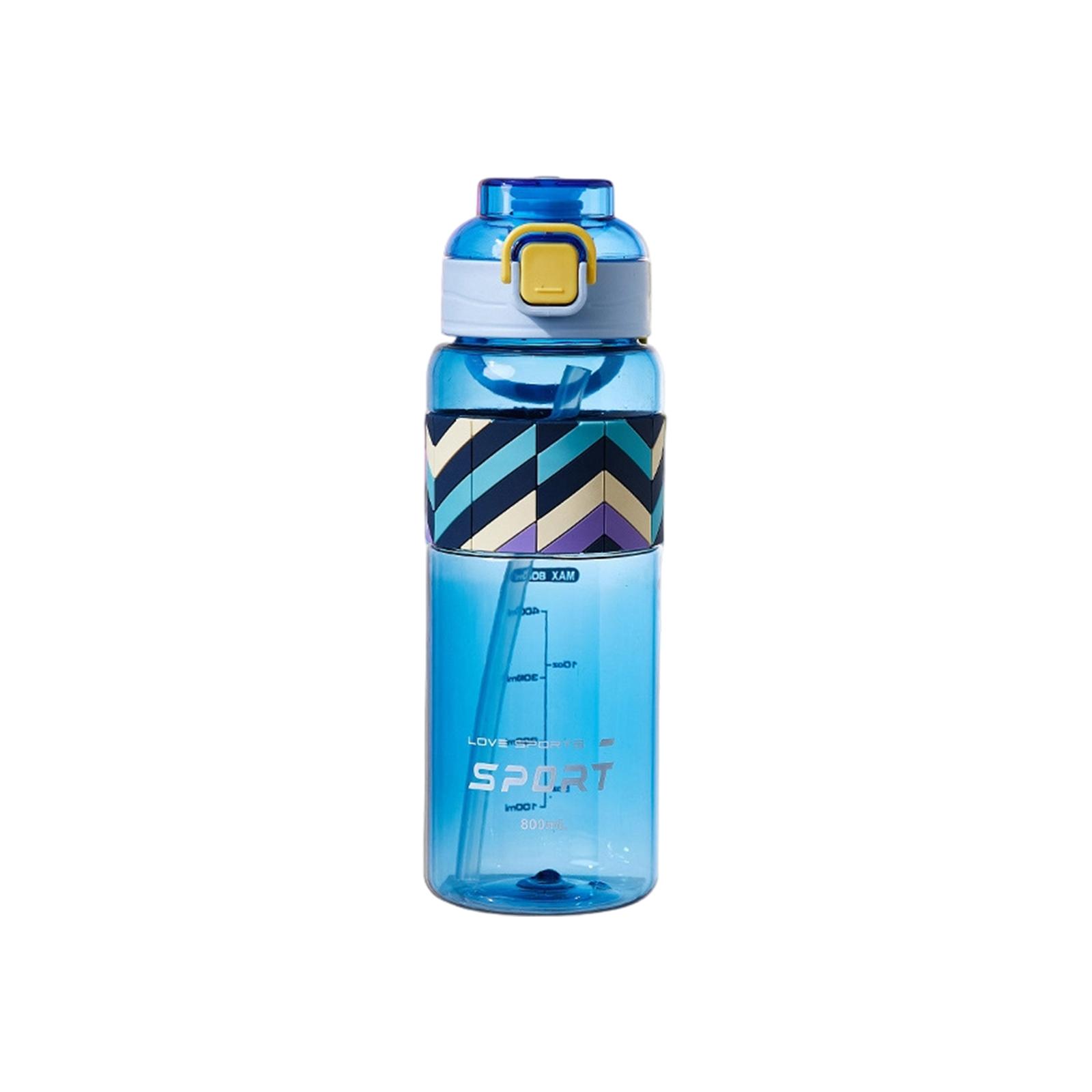 

Leak Proof Water Bottle With Flip Top Lid & Carry Strap, Portable Sports Bottle For Gym & Travel One Size синий