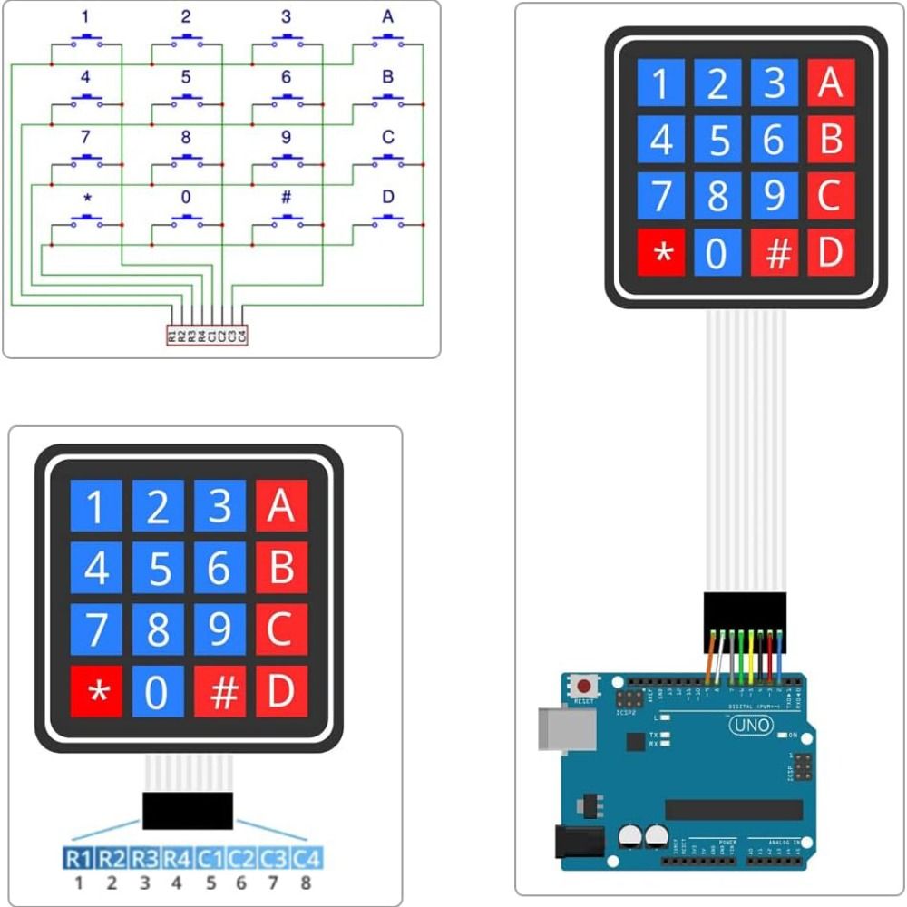 20 Key Membrane Switch Keypad 4x4 4x5 Matrix Matrix Keypad Professional Keyboard PCB  Electronics