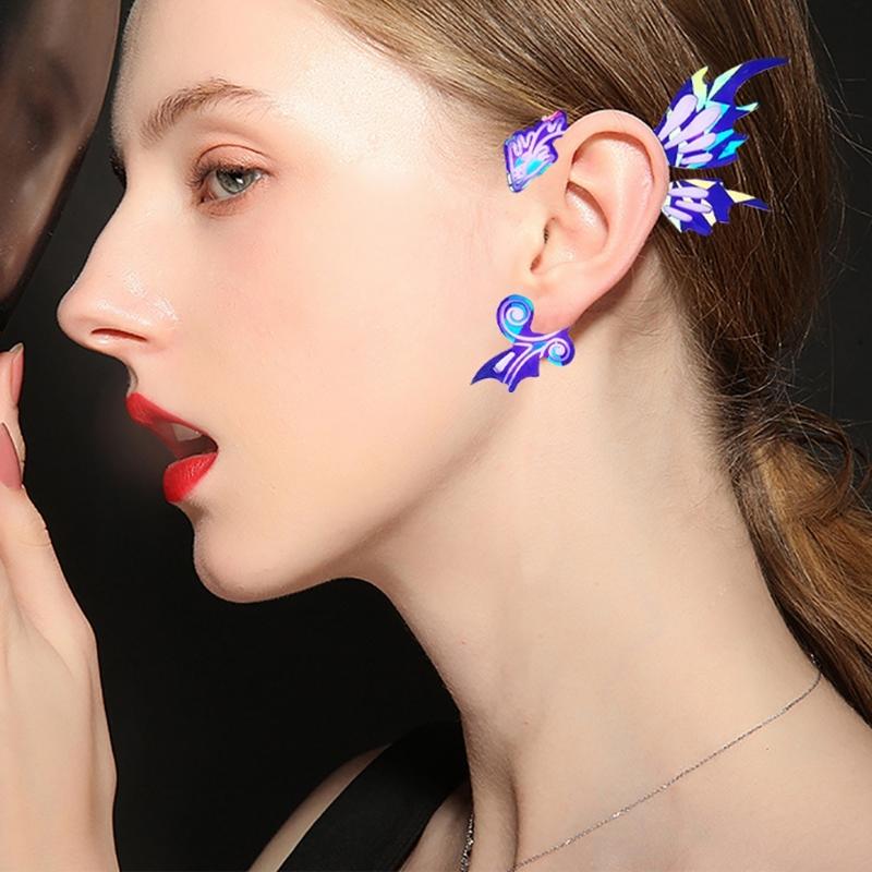 Tragbare Silikon-Epoxidharzform Ohranhängerform Holografische Laser Drache Ohrclipformen Schmuckherstellungsformen