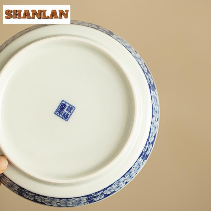 170ml Jingdezhen Antique Blue And White Gaiwan Aesthetic Twelve Gods Of Flowers Tea Tureen Tea Making Cover Bowl Cafes Tea Craft