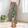 Women's Pocket Drawstring Trousers High Waist Yoga Retro Print Casual Pants