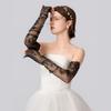 Guanti da Sposa Lunghi Bianco Nero Senza Dita Nuovi Guanti in Pizzo Banchetto