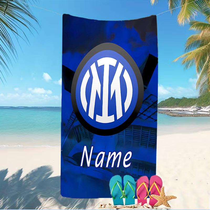 Customizable personalized beach towels Inter Milan themed designs.Suitable for the beach, yoga, sports;ideal as beach accessories