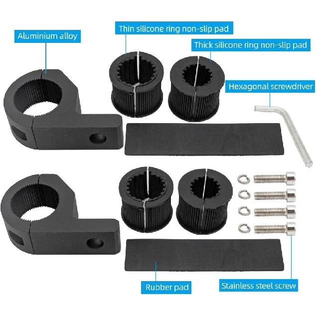 Motorcycle Aluminum Mounting Bracket Kit Tube Clamp 2Pcs 0.75" 1" 1.25" Bullbar Roof Rack Roll Cage Horizontal Bar Clamp Mounting Kit Fit For Trucks