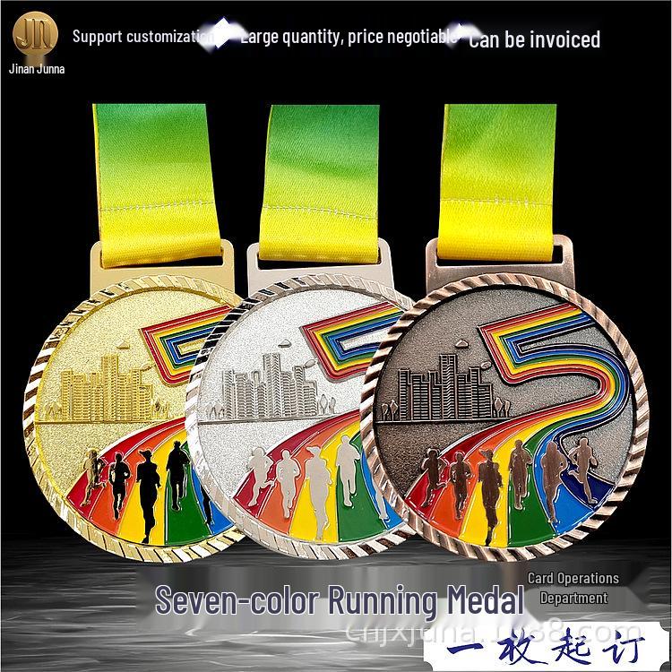 Gold, Silver, Bronze Running Medals for Sports Competitions with Custom Engraving