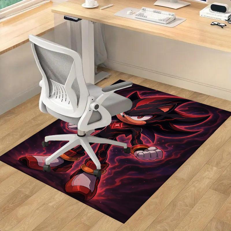 1 pièce Sonic le Hérisson Shadow Dessin Animé Anime Tapis de Bureau Tapis Antidérapant Cadeau de Festival pour Décoration de Maison, Salon, Chambre, Jeu