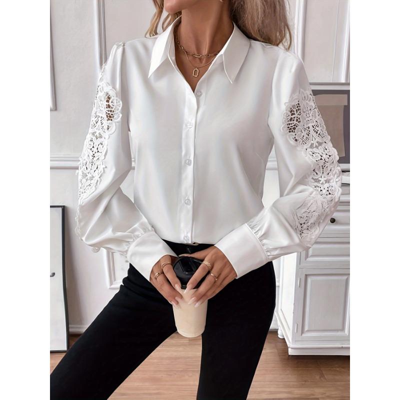 Blusa de Otoño para Mujer Casual Elegante con Encaje