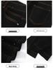Women's Retro Black Gypsophila Wide-Leg High-Waisted Rhinestone Jeans with Elastic Fit and Velvet Lining