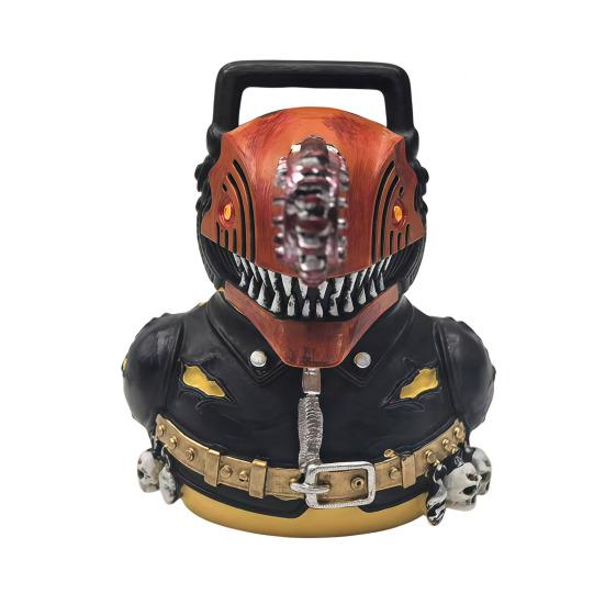 Horror Chainsaw Duck Figurine Small Resin Duck Statue Collectible Funny Duck Sculpture for Dashboard Home Office Desktop Decor