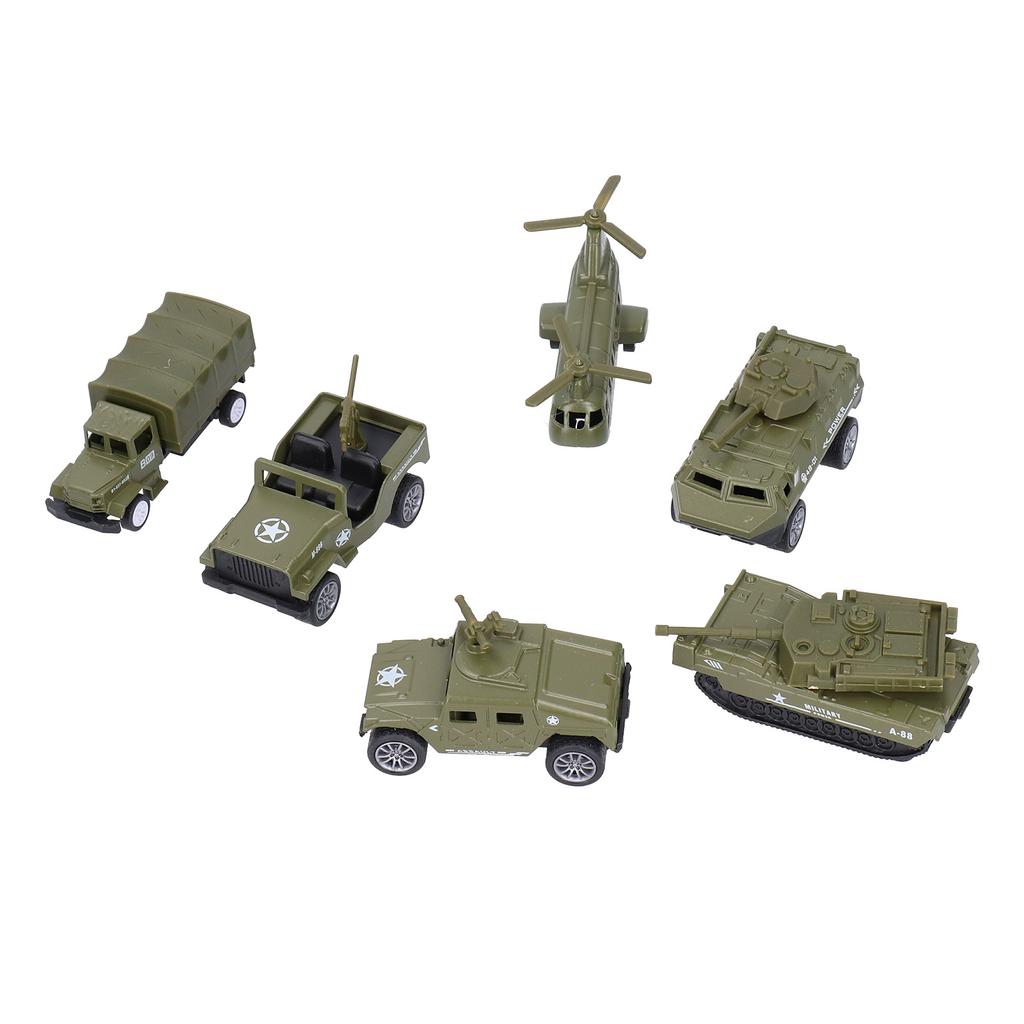1:64 Scale Pull Back Military Vehicles Model Tank Truck Vehicle Models Children Car Toys6pcs / Set