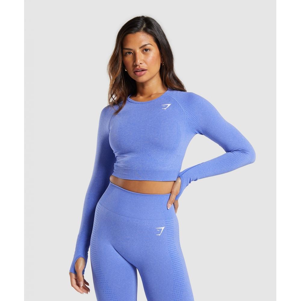 

Gymshark Vital Seamless Crop Top Lift Blue Marl B1a3d Ucw6 XS