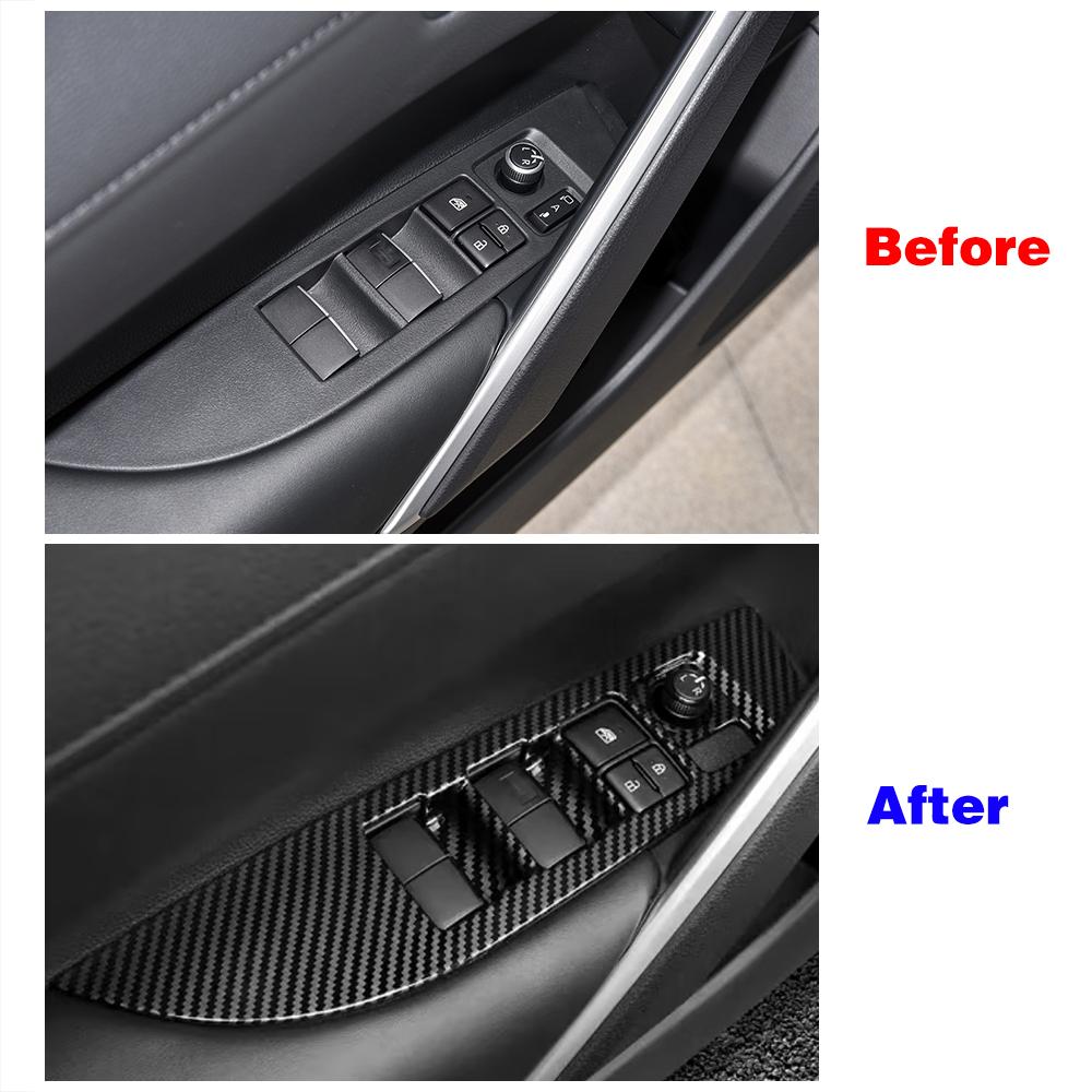For Toyota Corolla Hatchback 2023 Window Lift Switch Panel Frame Cover Trim Interior Accessories Carbon Decor