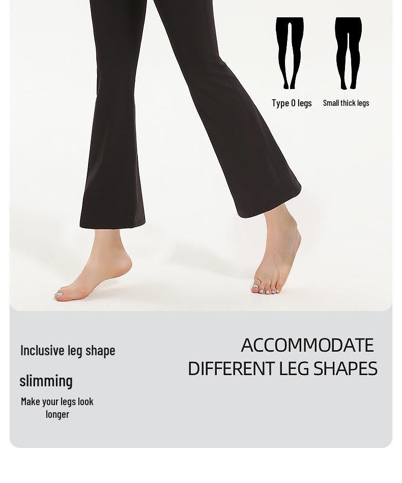 Women's Slim-Fit High-Waisted Micro-Flare Yoga Pants for Sports & Fitness, Accentuating Peach Shape, Elastic Long Pants