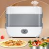 Electric Lunch Box Stainless Steel Double Layer Fast Heating Food Box Portable Lunch Warmer for Home Car School Work