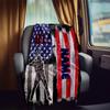 Baseball Player American Flag Customize Your Name Rv Blanket Comfortable Soft Lightweight Perfect For Travel Camping Picnics Sofas Rvs Bedding Living