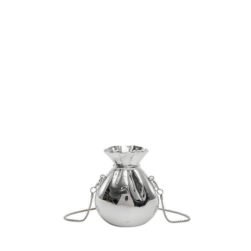 New lucky small gold bag acrylic bag shiny money bag chain crossbody mini bag