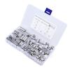 250Pcs/Set Aluminum Cable Ferrule 8 Aperture Double Barrel Wire Rope Crimping Loop Sleeve Kit for RV
