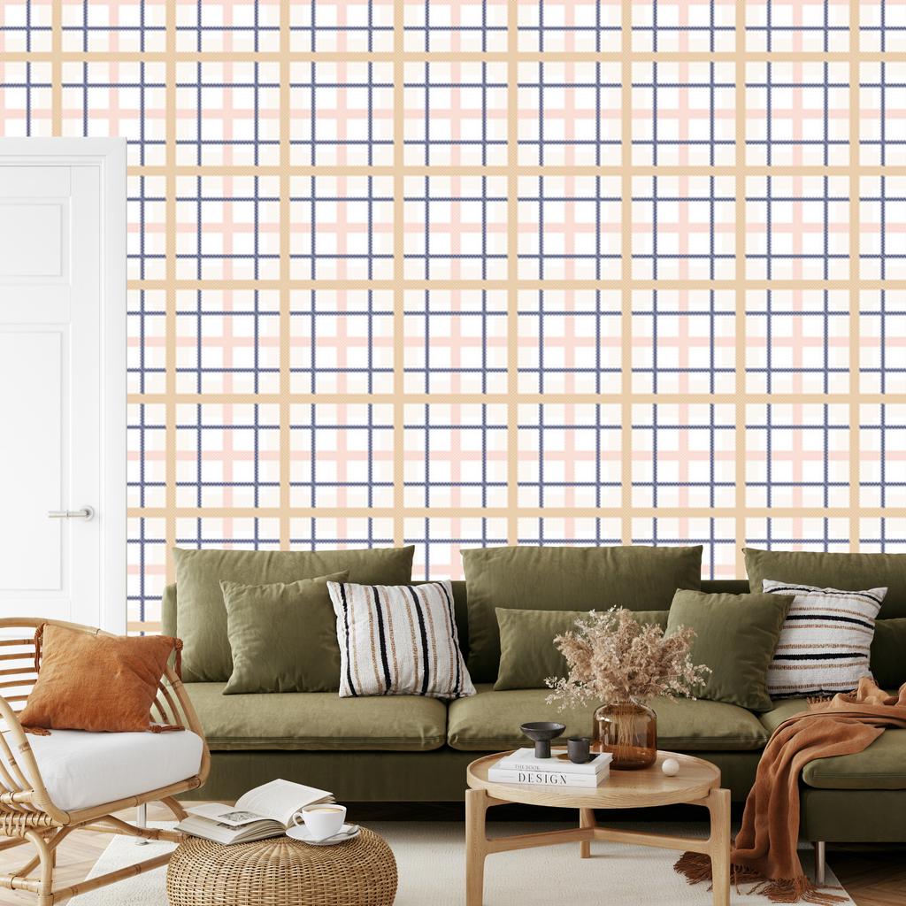 3D wallpaper with a checkered optical geometric pattern for the living room and bedroom 50x1000