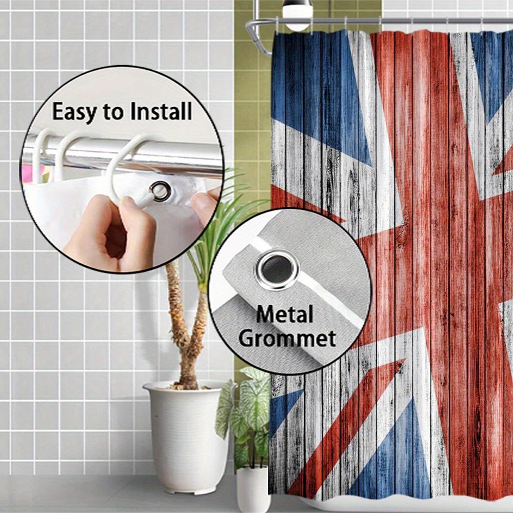 Weathered Banner Design Shower Curtain With 12 Hooks 180X 180Cm Bathroom Decorative Bathtub Shower Curtain