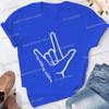 Love Needs No Words Graphic T Shirts Women Hand Sign Autism Awareness Shirt Language Tshirt Autism Support Funny Classic Tops