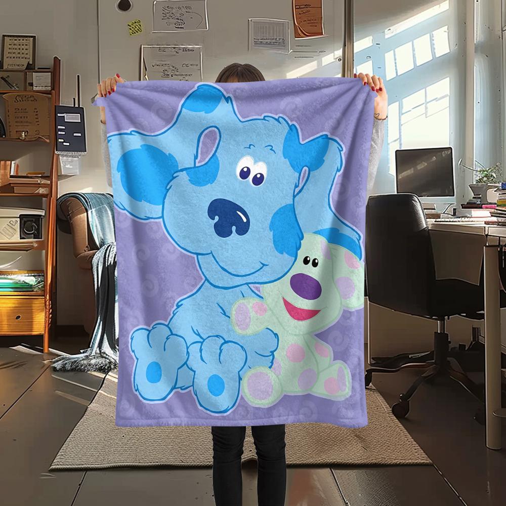 1 Manta de Franela con Estampado de Blue's Clues, Alta Calidad para Todas las Estaciones, Decoración del Hogar, Calidez y Comodidad, Perfecta para Regalos de Navidad
