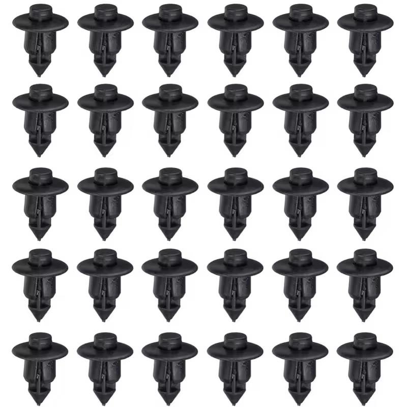 30/50/100PCS 6mm Black Plastic Rivet Vent Wiper Cover Clip Fixed Screw Clip Deflector Plastic Piercing Nail Fastener Auto Parts