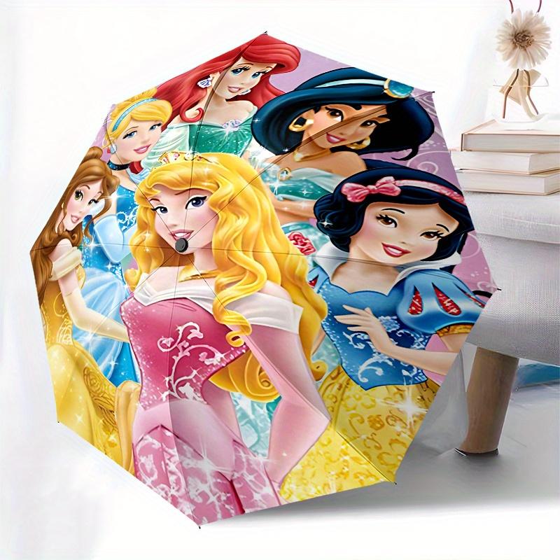 Princesses, Disney Automatic Opening and Closing Umbrella, Compact Travel Umbrella, Lightweight and Portable, Suitable for Beach Commuting B