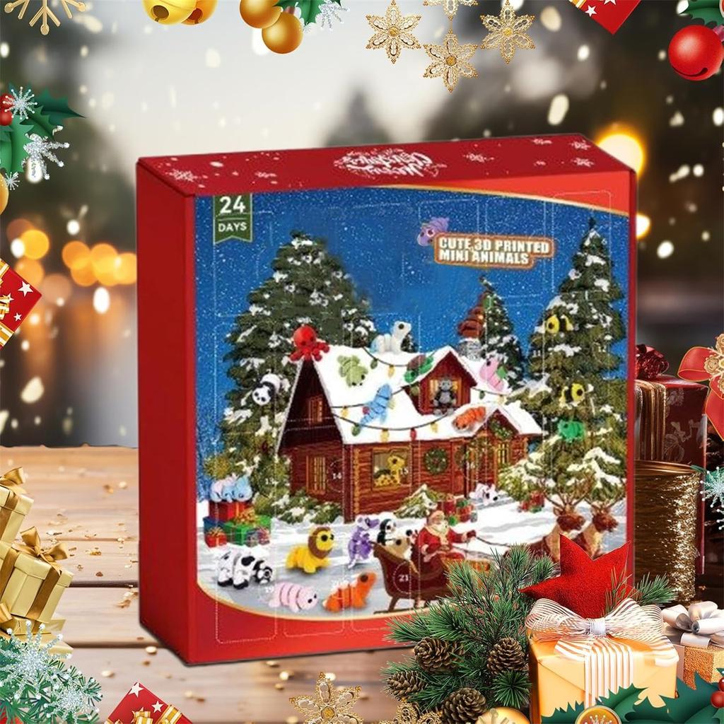 3D Christmas Advent Calendar with Cute Animal Surprises - Kids Holiday Countdown Calendar, 3D Animal Figures for Christmas Gift