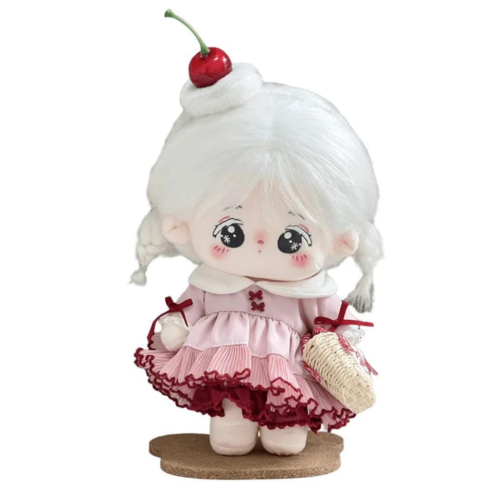 20cm Plush Doll Clothes Cherry Cake Sweet Cute Style Costume For Regular Body Stuffed Toy Dress Up Soft Lovely Outfit Accessory