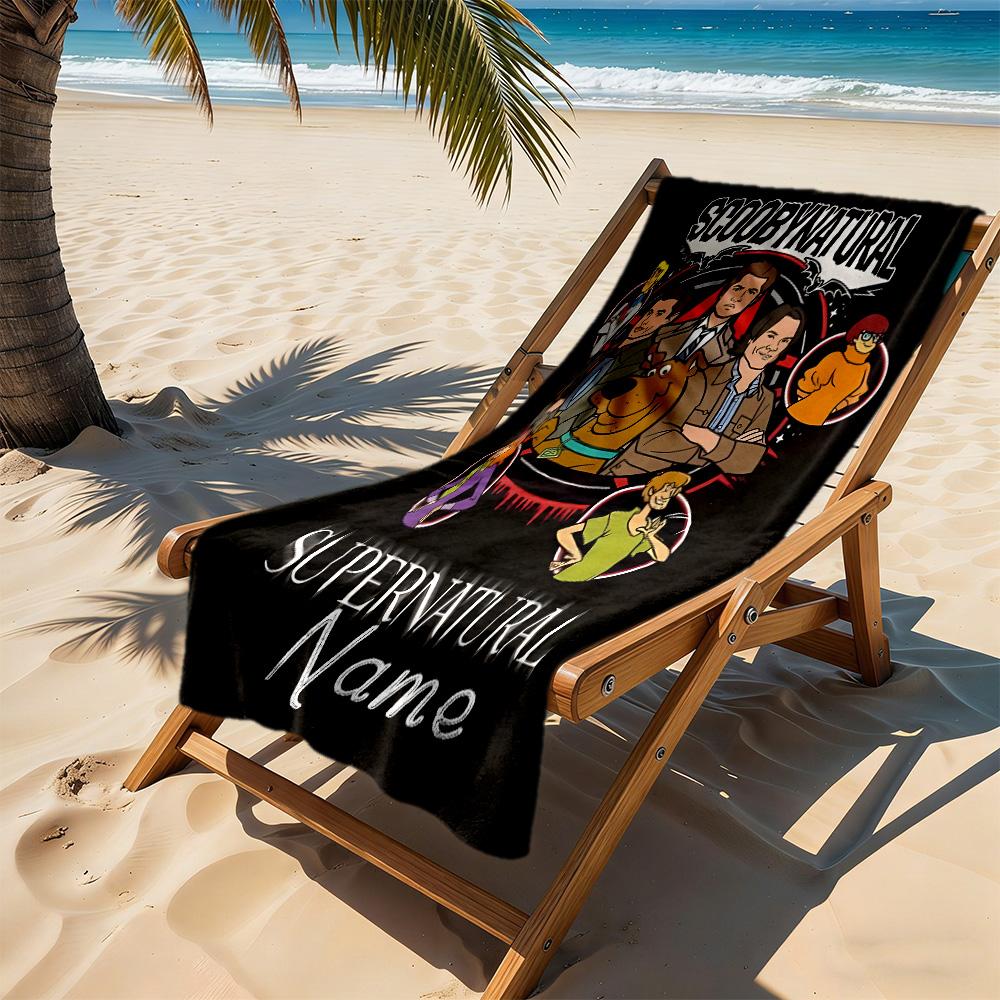 Scoobynatural Supernatural Name Customize Text Beach Towel Super Soft & Absorbent