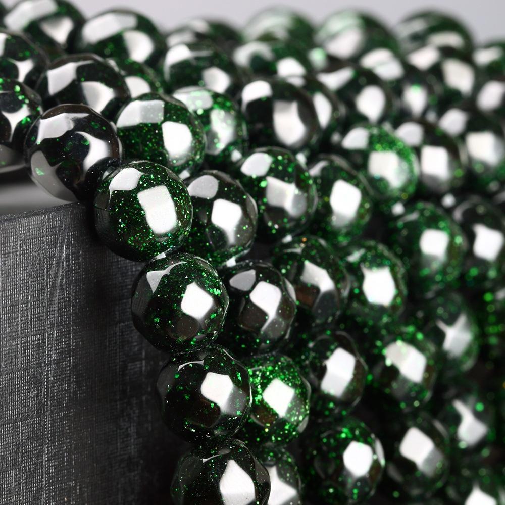 Green SandStone Round Natural Stone Beads 15"Strand Smooth Loose Spacer Beads 4/6/8/10/12mm for Jewelry Making DIY Bracelets Accessories