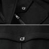 Men Woolen Coat Double Stand Collar Long Sleeve Single-Breasted Solid Color Jacket with Pockets Autumn Winter Mid-length Outwear