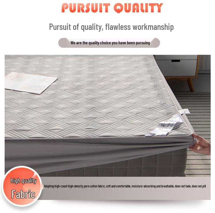 High-Density Quilted Cotton Mattress Protector with Pillowcase - Non-Slip, Thickened Fit