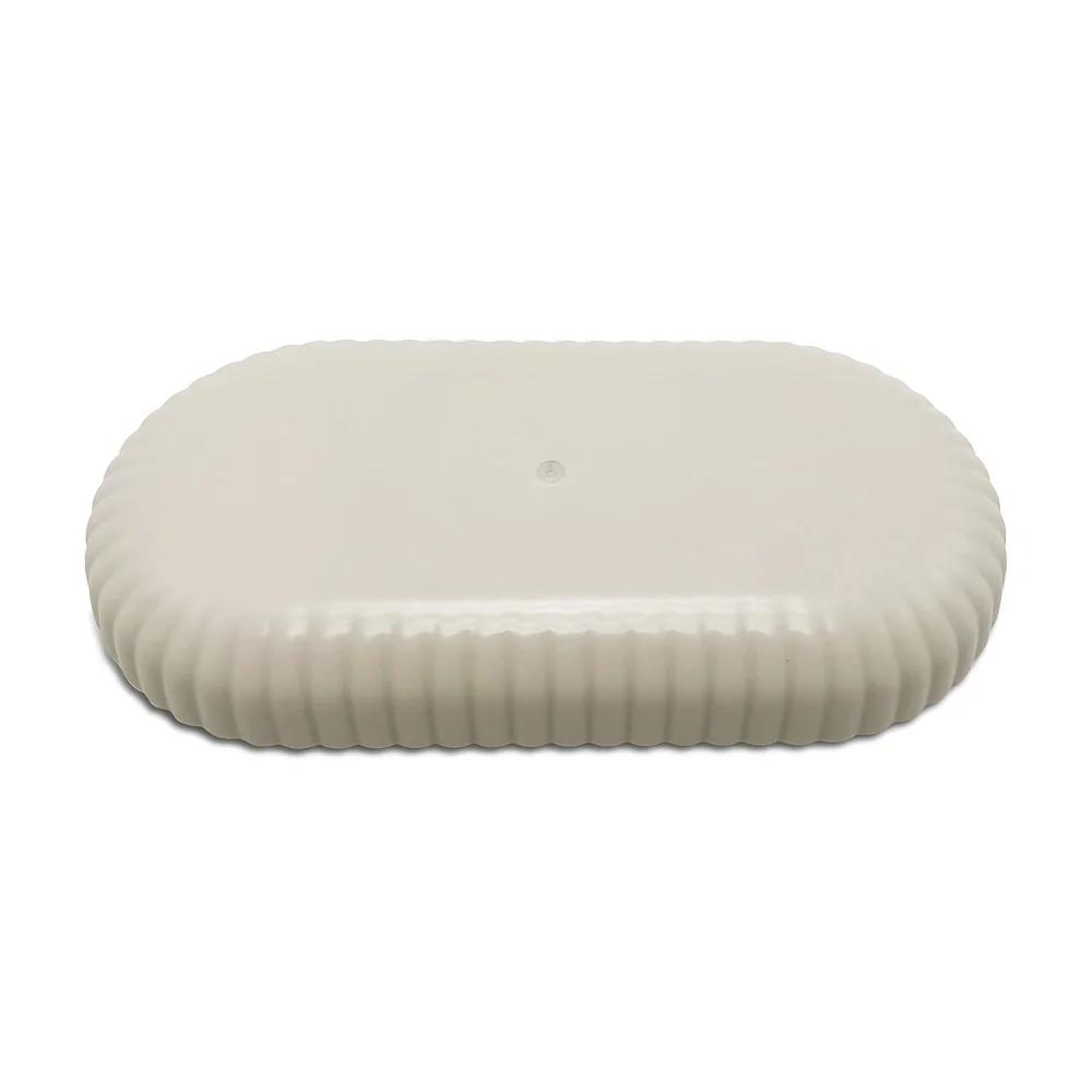 Rubberized Plastic Accessory Tray Ribbed Storage Organizer Bathroom Soap Toothbrush Jewelry Makeup Chic Durable Design