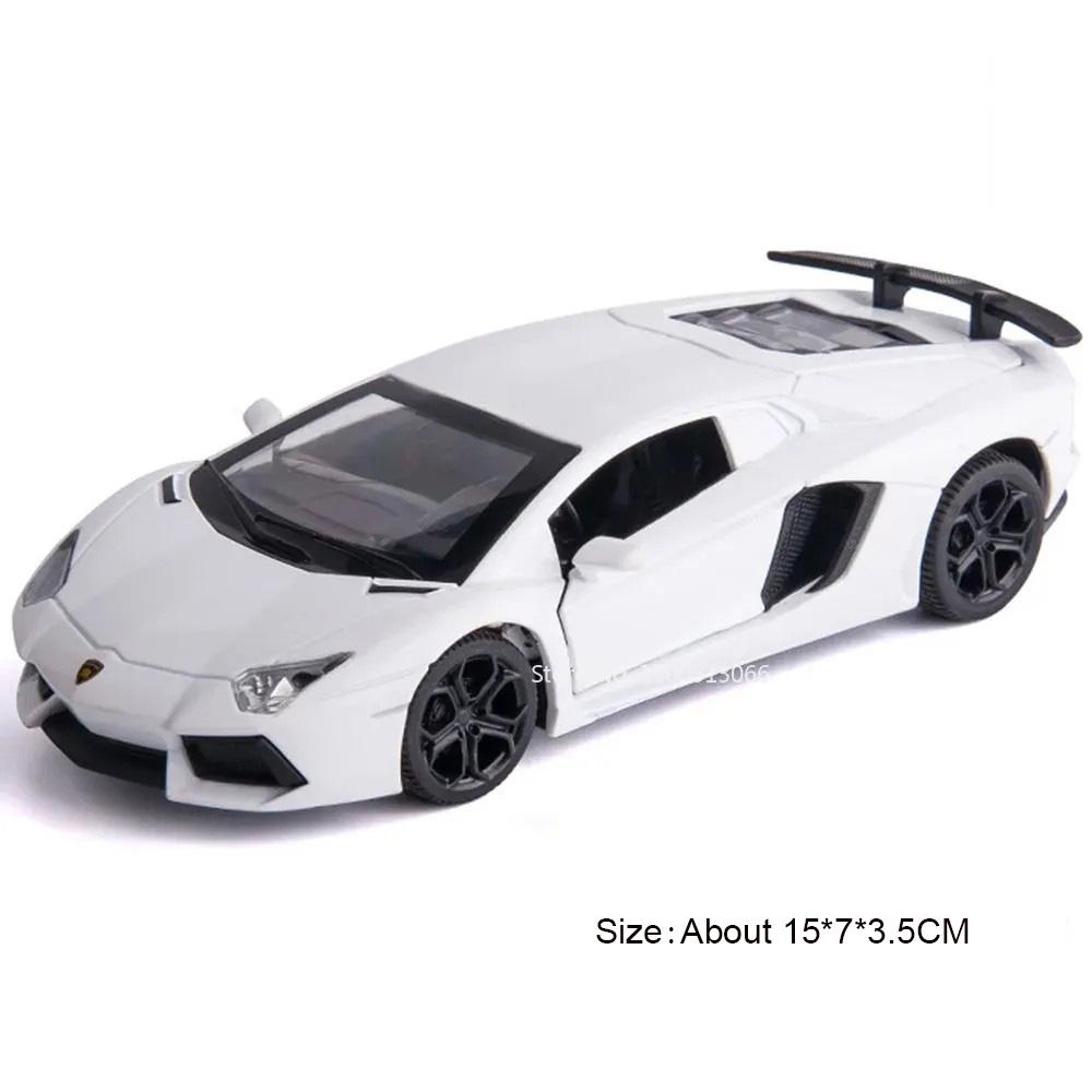 

1:32 Lambor LP740 Toy Police Cars Alloy Diecast Models with Light Sound Pull Back Miniature Vehicles for Boys Educational Toys