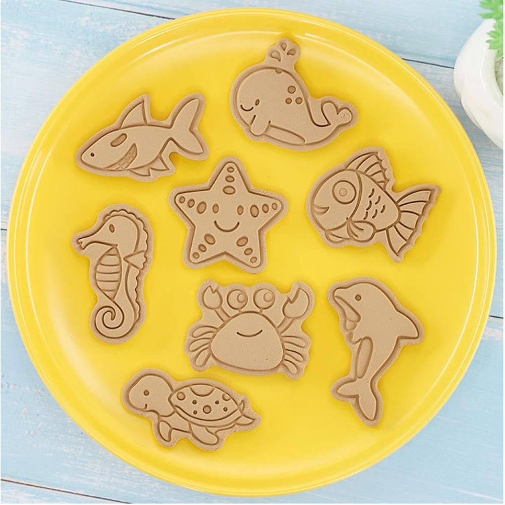 PP Marine Animal Cookie Cutters 8 Piece Set Pink Color for Cookies Fondant Sugar Paste and Chocolate Decorating