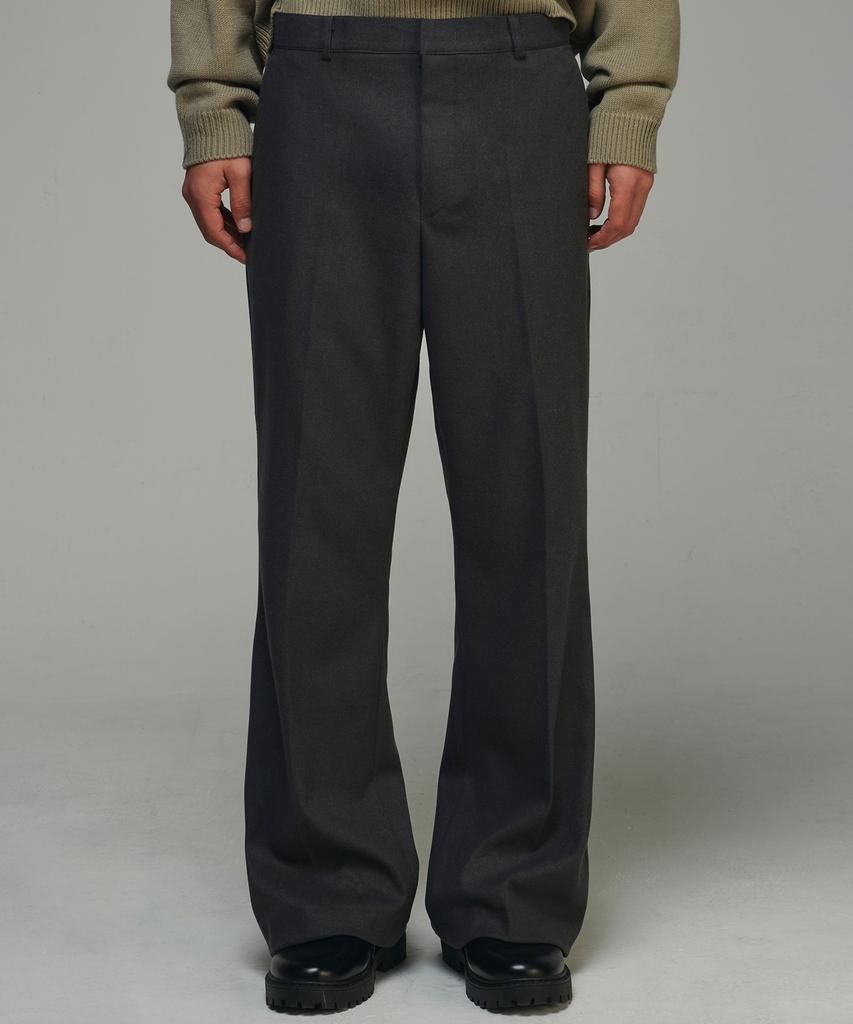 SIGNATURE Brushed Wide Flare Bootcut Slacks [Gray]