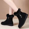 Fashion Winter New Snow Boots for Women,fashionable and Plush Warm Thick Cotton Boots with Flat Bottom Zipper and Anti Slip Cotton Boots