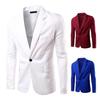 Men Blazer Single Button Turn-down Collar Formal Plus Size Suit Coat for Work