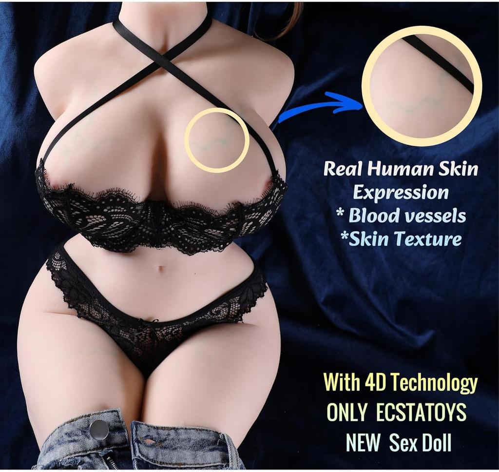 Sex Dolls 32KG HWC13-Mengna-Half Body Without Arms Large Breasts Silicone Real Touch Sex Doll Realistic Breasts Adult Toy Masturbator