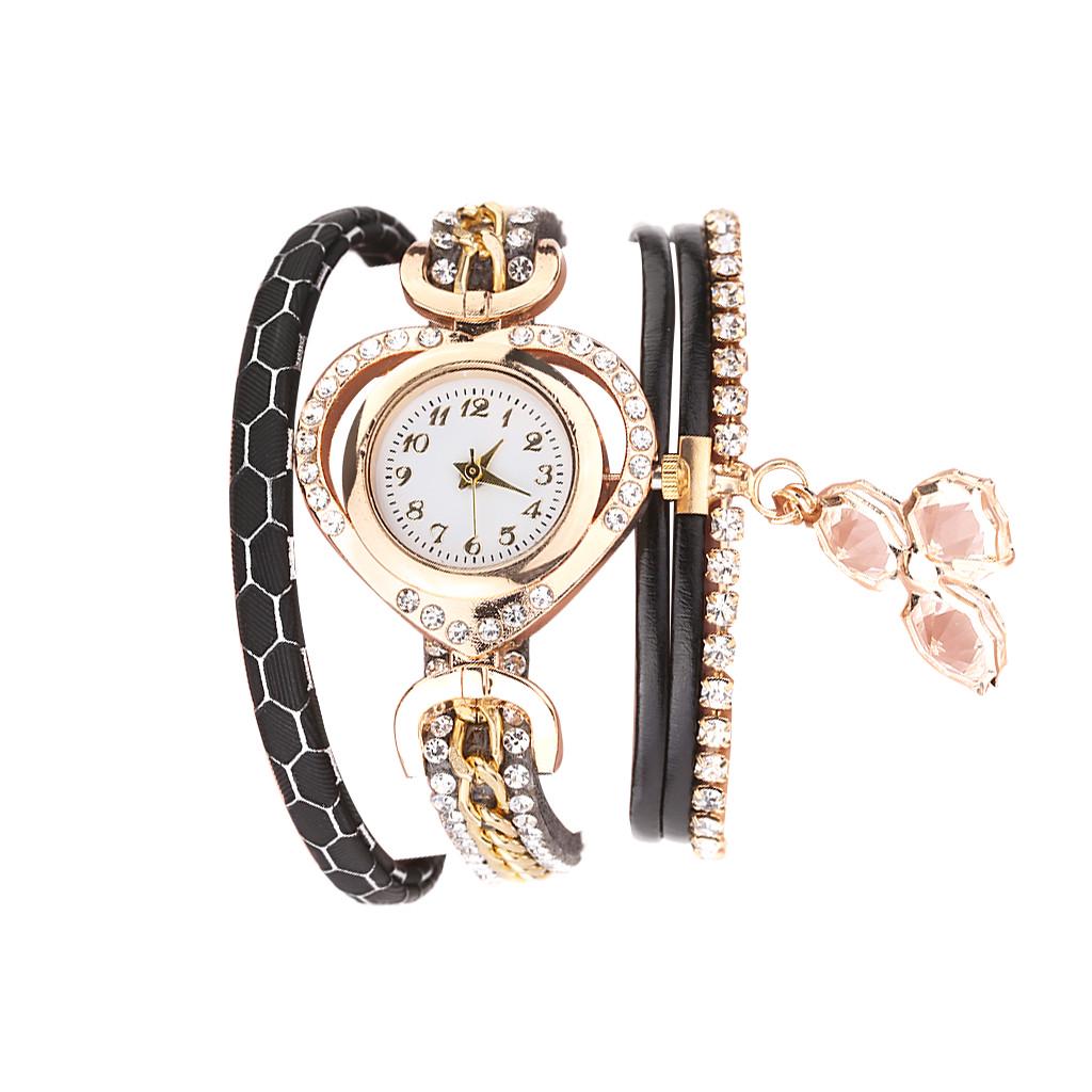Dámské náramkové hodinky Vintage Shining Love Crystal s ciferníkem Analogové náramkové hodinky Quartz
