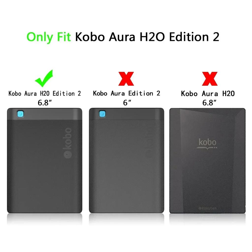 All-new Ultrathin Cover Case for Kobo Aura H2O Edition 2 6.8 Inch 2017 eReader Fashion painted Magnetic Smart Cover Funda Capa
