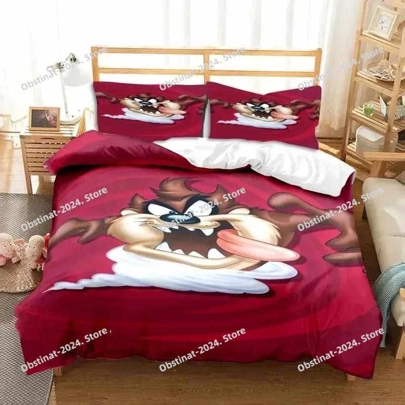 3D Print Cartoon T-Tasmanian Devil Bedding Set Boys Girls Twin Queen King Size Duvet Cover Pillowcase Bed boys Adult Bedroom
